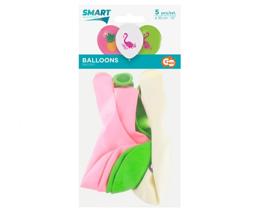 Balony flamingi i ananasy (5szt) GZ-FLA5 GoDan